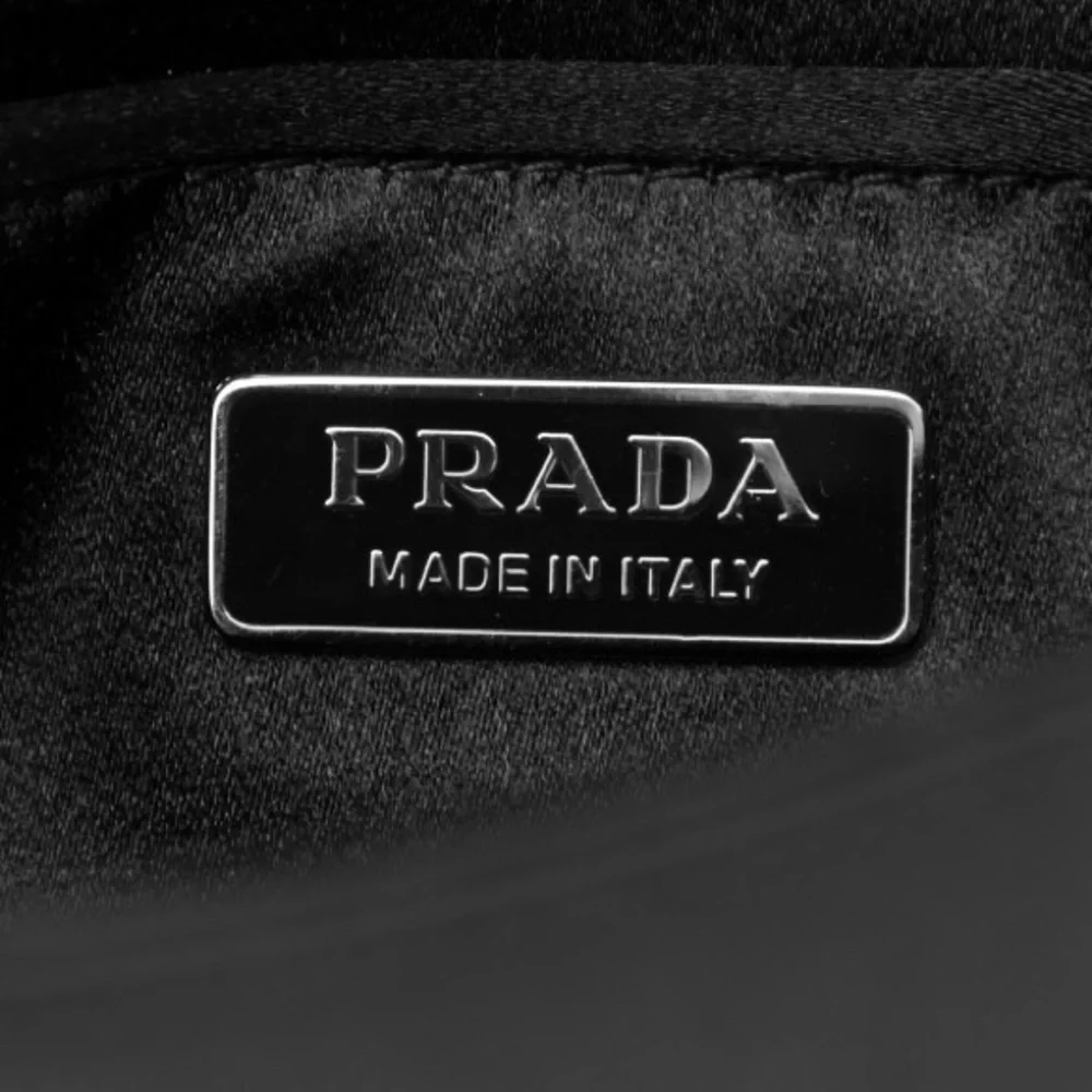 Prada Crystal Black Satin Beaded Clutch – Like New - Picture 7 of 10